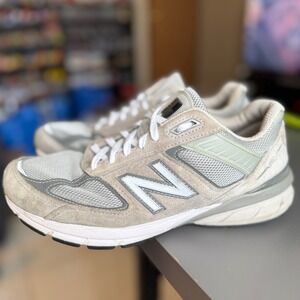 New Balance 990v5 Men 9 Grey M990GL5 Made in USA Suede Mesh Sneakers